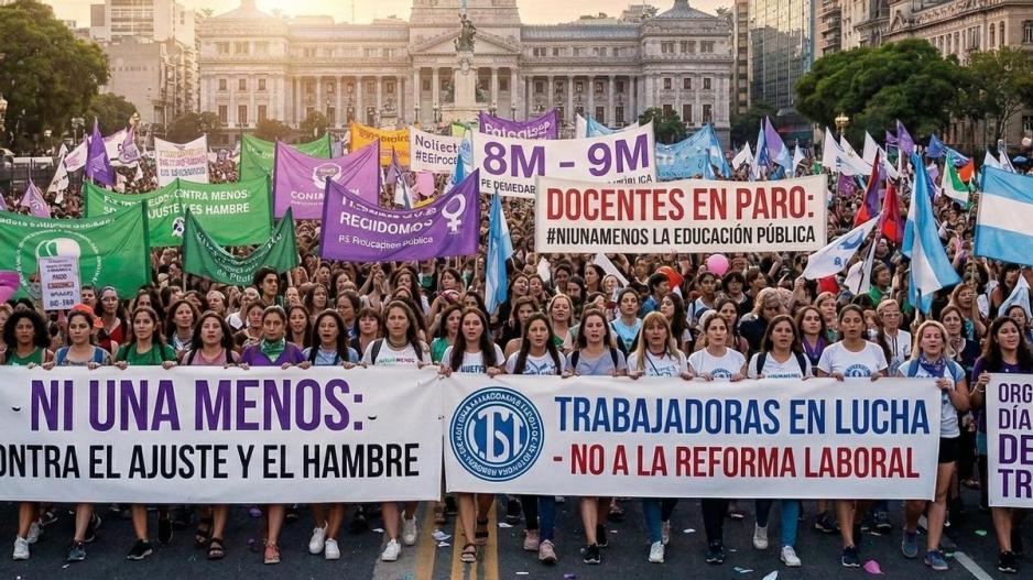Masivas marchas por el Día de la Mujer Trabajadora: reclamos por salarios, violencia de género y derechos laborales